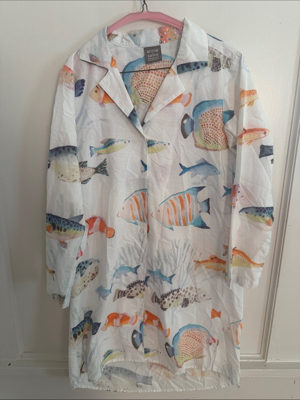 Annie Selke Pine Cone Hill Small lightweight sleep shirt or cover up
